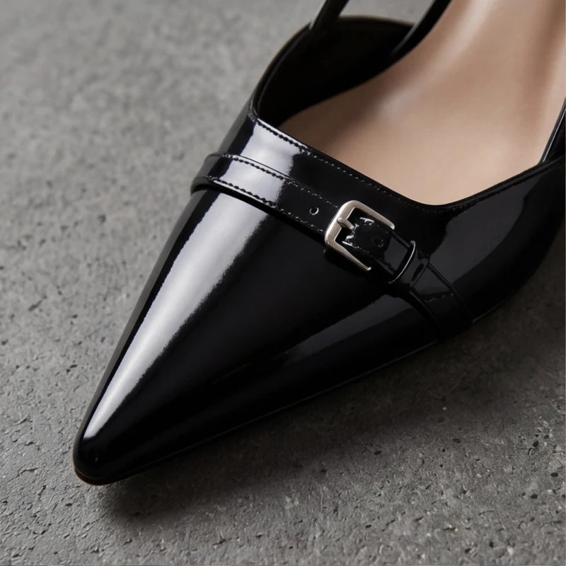 Zena Ryan Slingback Pump - Black - patent leather - Hendlys - Image 4