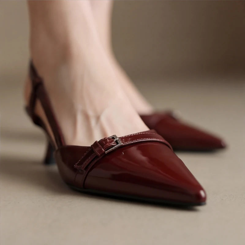 Zena Ryan Slingback Pump - Burgundy - evening shoes - Hendlys - Image 8