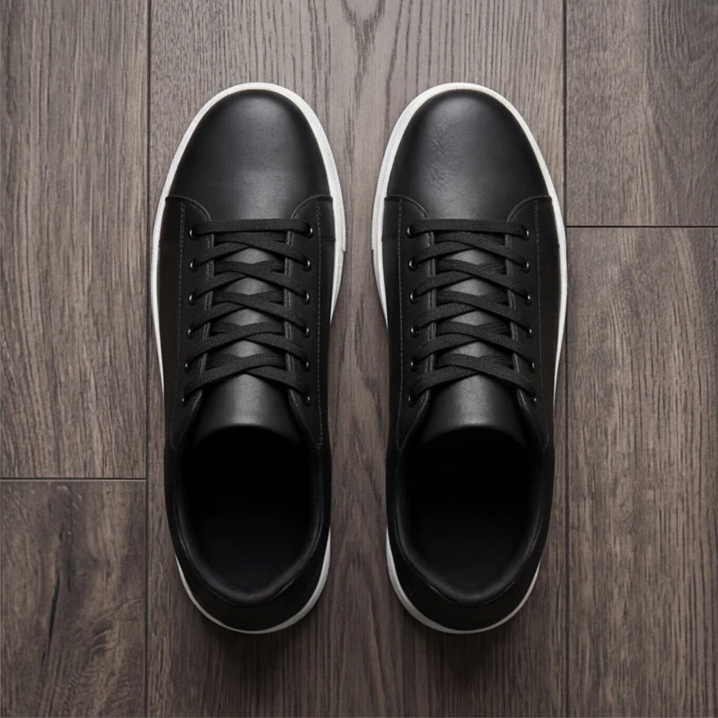 Maddison Leather Sneakers - Black - leather sneakers - Hendlys - Image 3