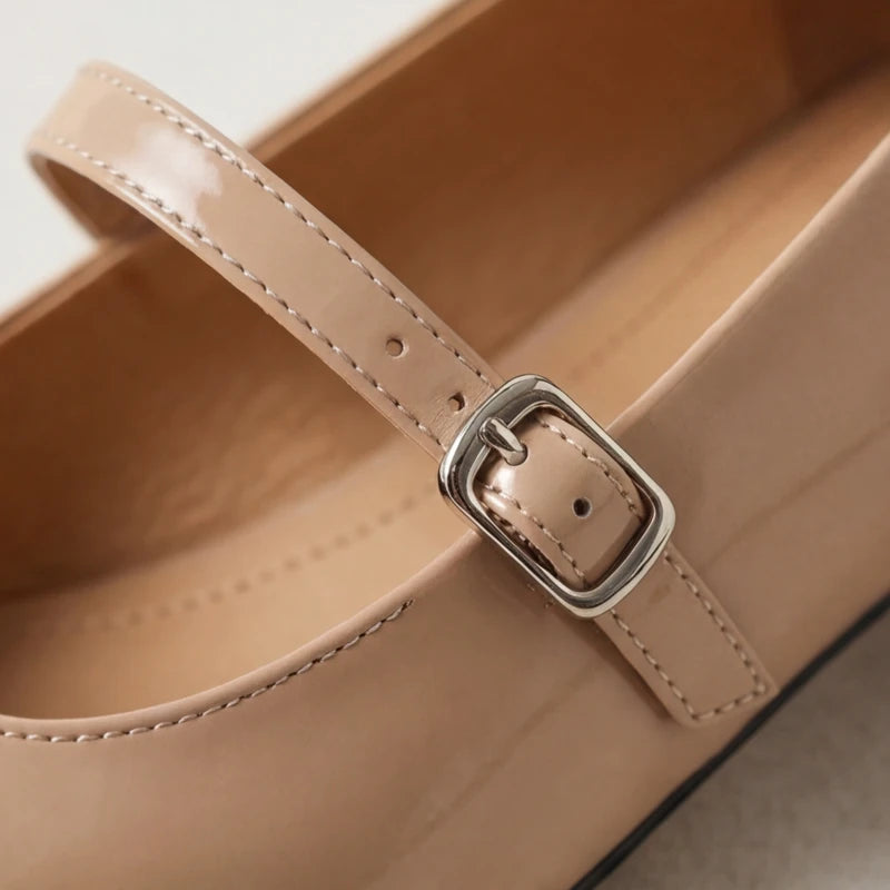 Helena Genuine Leather Heels - Apricot - mary jane - Hendlys - Image 4