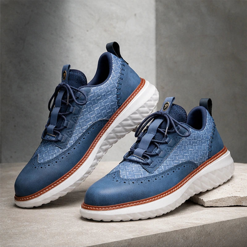 Hampton Leather Sneakers - Blue - Sneakers - Hendlys - Image 1