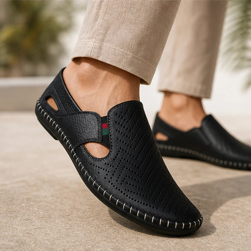 Lido Coastal Leather Sandal - Black - coastal style - Hendlys - Image 5