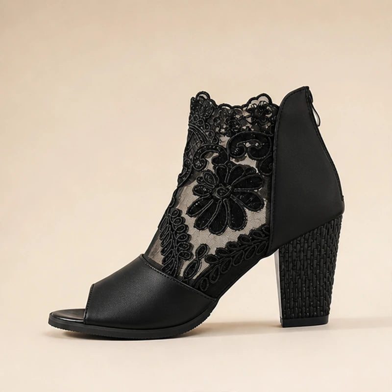 Helena Laceform Heels - Black - women's heels - Hendlys - Image 2