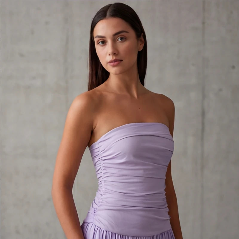 Grazania Strapless Dress - Lavender - summer dress - Hendlys - Image 7