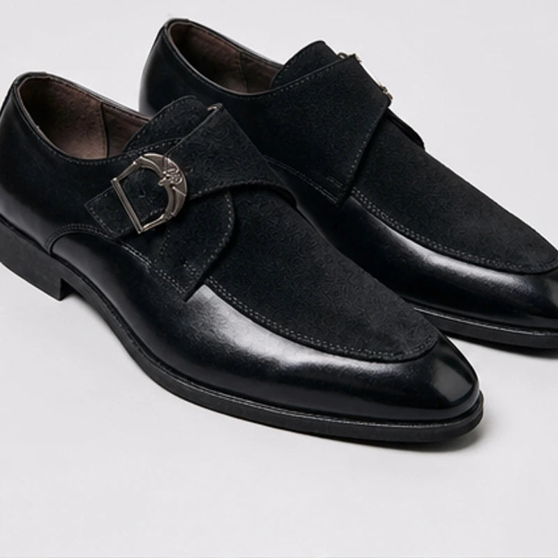 Stonebridge Suede Monk Shoe - Charcoal - men's shoes - Hendlys - Image 2