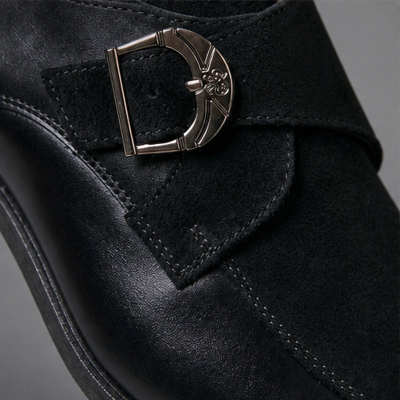 Stonebridge Suede Monk Shoe - Charcoal - suede shoes - Hendlys - Image 5
