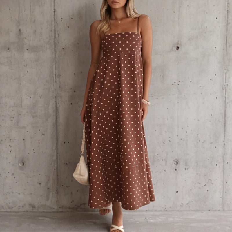 Salento Polka Dot Dress - Brown - lightweight dress - Hendlys - Image 5