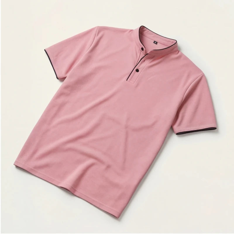 Jenson Polo Shirt - Pink - loose fit - Hendlys - Image 5