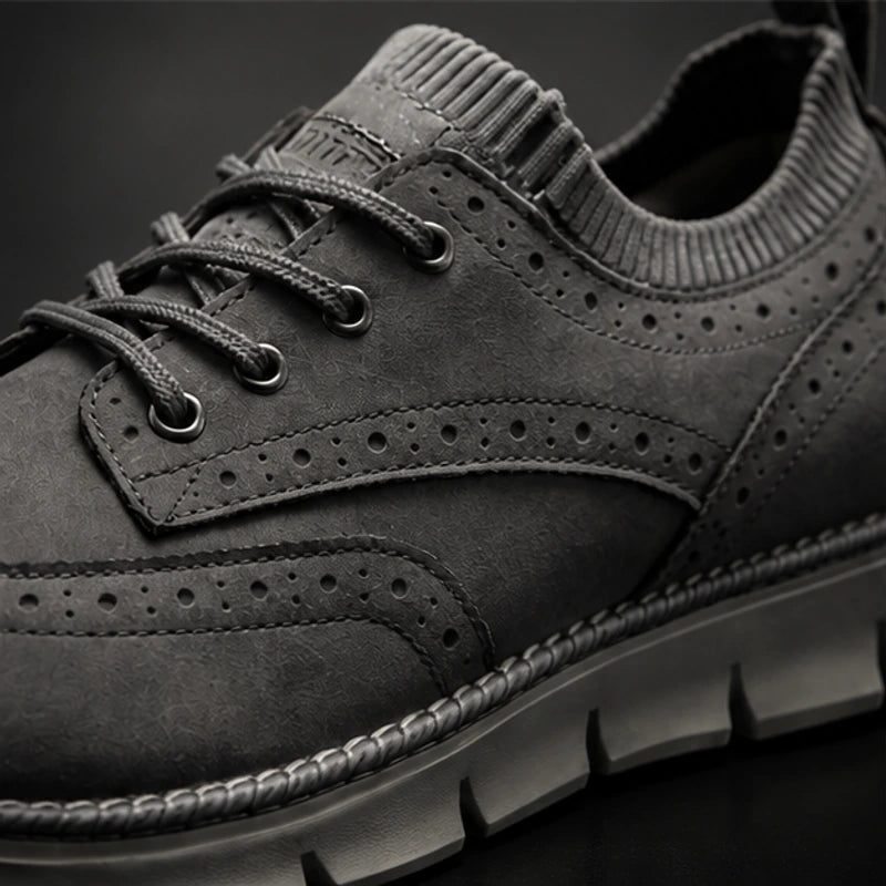 Peterson Suede Sneakers - Gray - breathable lining - Hendlys - Image 6