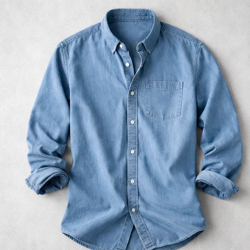 Henderson Cotton Oxford Shirt - Blue - Shirt - Hendlys - Image 1
