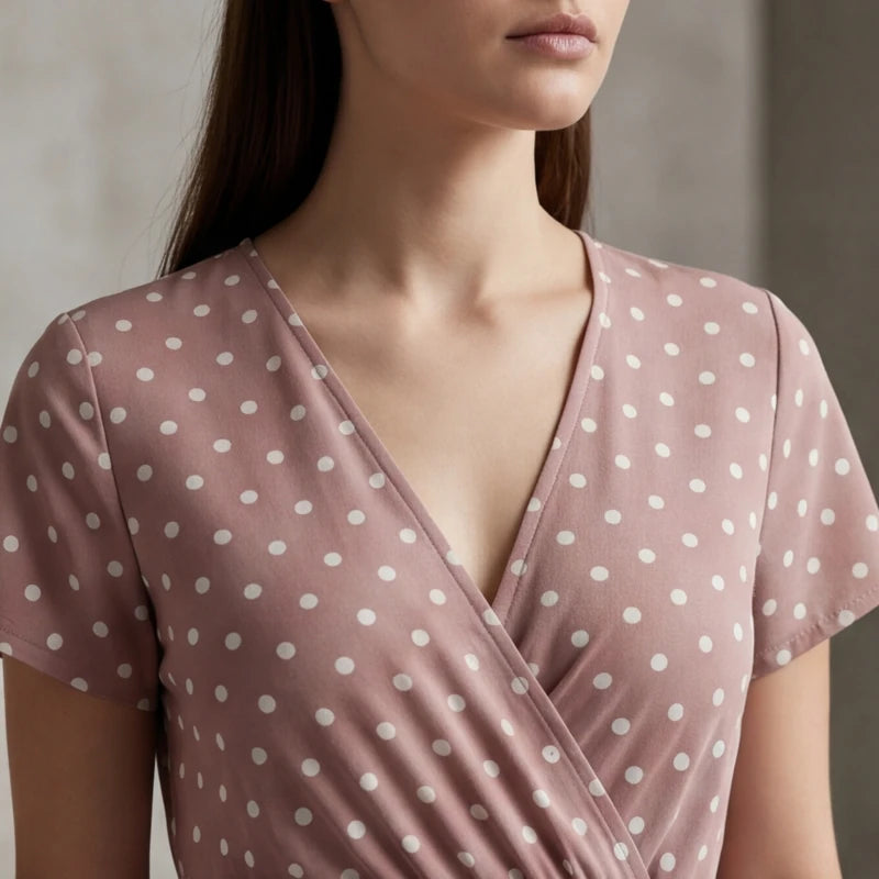 Santorini Maxi Polka Dot Dress - Pink - women's dress - Hendlys - Image 2