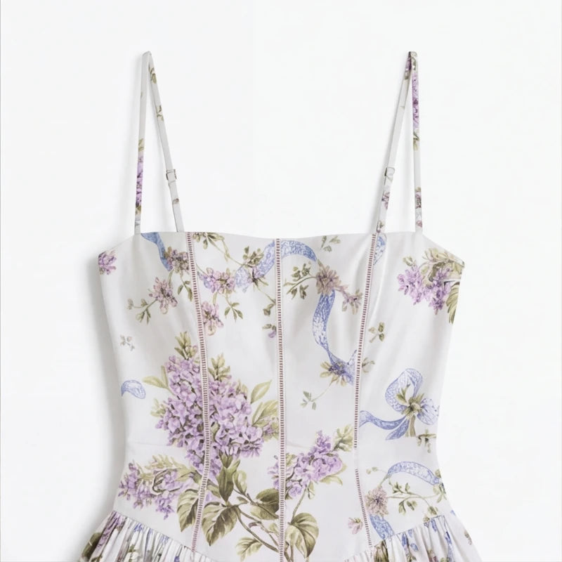 Venita Floral Maxi Dress - Lilac Flower - floral maxi dress - Hendlys - Image 3