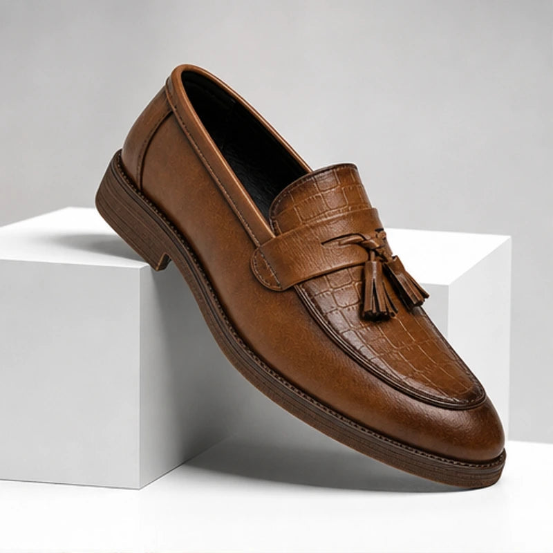 Arno Leather Tassel Loafer - Brown - Loafers - Hendlys - Image 1