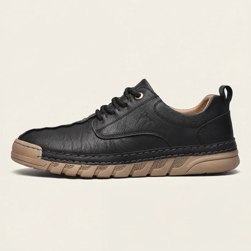 Bianchi Mens Leather Sneakers - Black - men's sneakers - Hendlys - Image 2