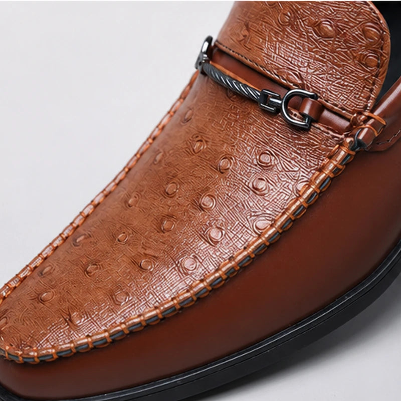 Alden Textured Bit Loafer - Brown - textured leather - Hendlys - Image 4