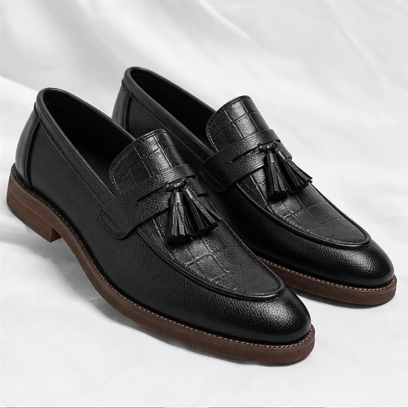 Arno Leather Tassel Loafer - Black - loafers - Hendlys - Image 2