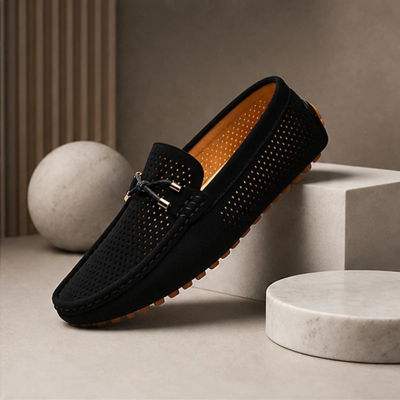 San Marco Woven Leather Loafer - Black - Loafers - Hendlys - Image 1