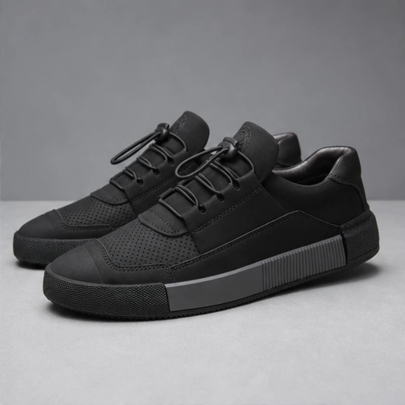 Calder Leather Court Sneaker - Black - men's sneakers - Hendlys - Image 2