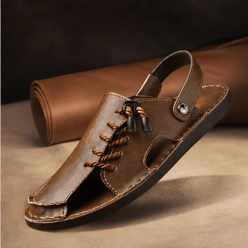 Trailhaven Full-Grain Leather Sandal - Brown - leather sandals - Hendlys - Image 3