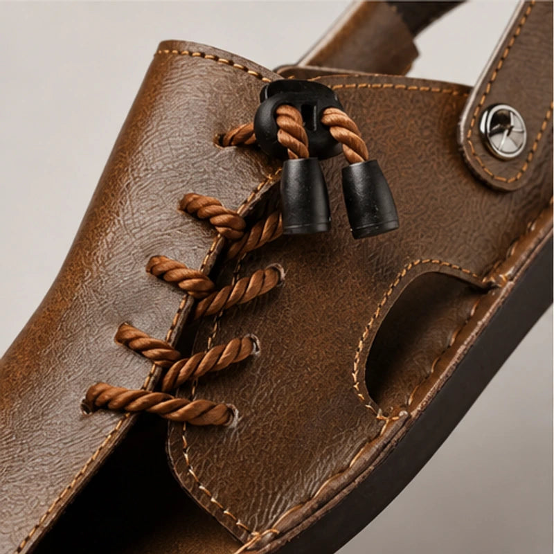 Trailhaven Full-Grain Leather Sandal - Brown - mens sandals - Hendlys - Image 2