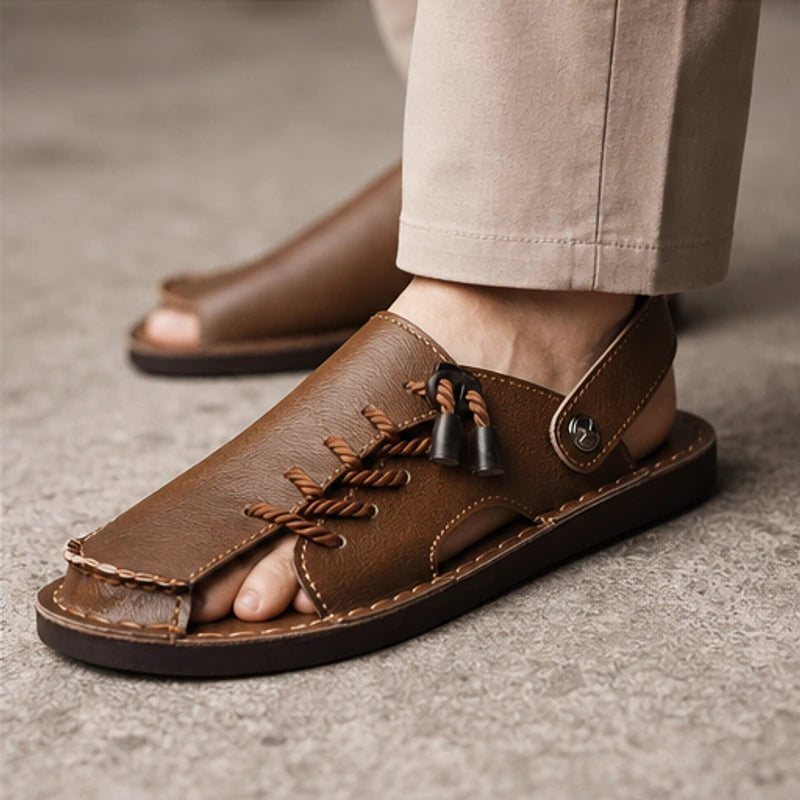 Trailhaven Full-Grain Leather Sandal - Brown - mens footwear - Hendlys - Image 6