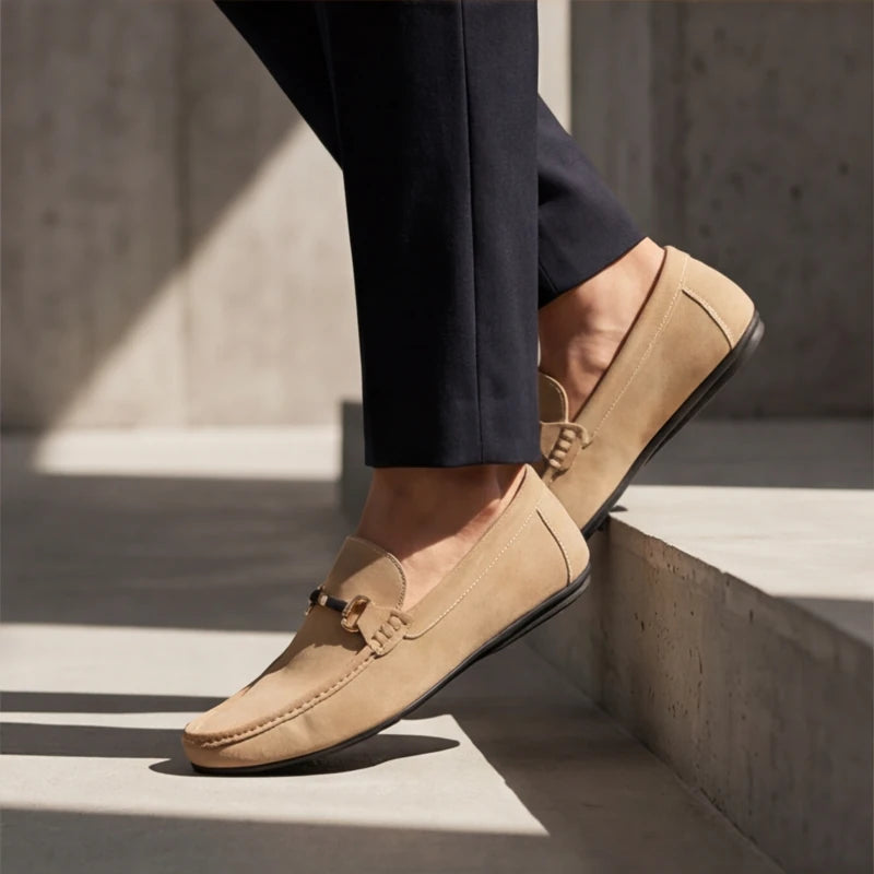 Bianchi Russo Suede Loafers - Tan - slip-on shoes - Hendlys - Image 4