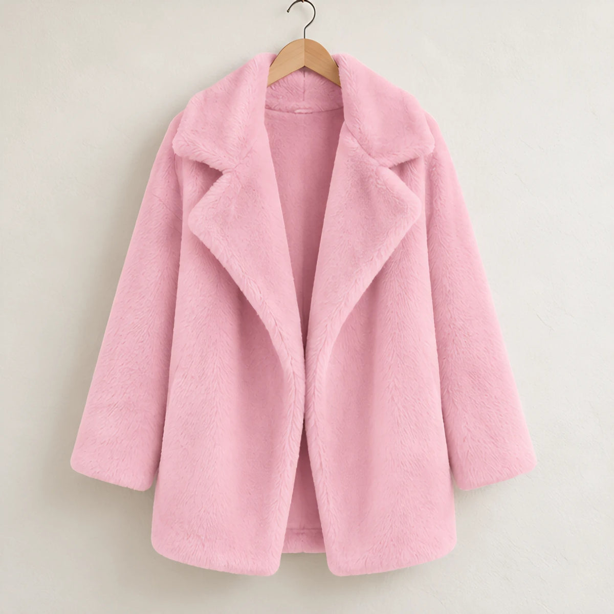 Adela Women's Oversized-Lapel Fur Coat - Pink - fur coat - Hendlys - Image 7