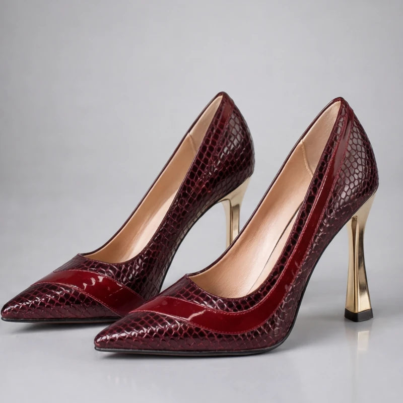 Maria May Metallic Heels - Red - evening shoes - Hendlys - Image 9