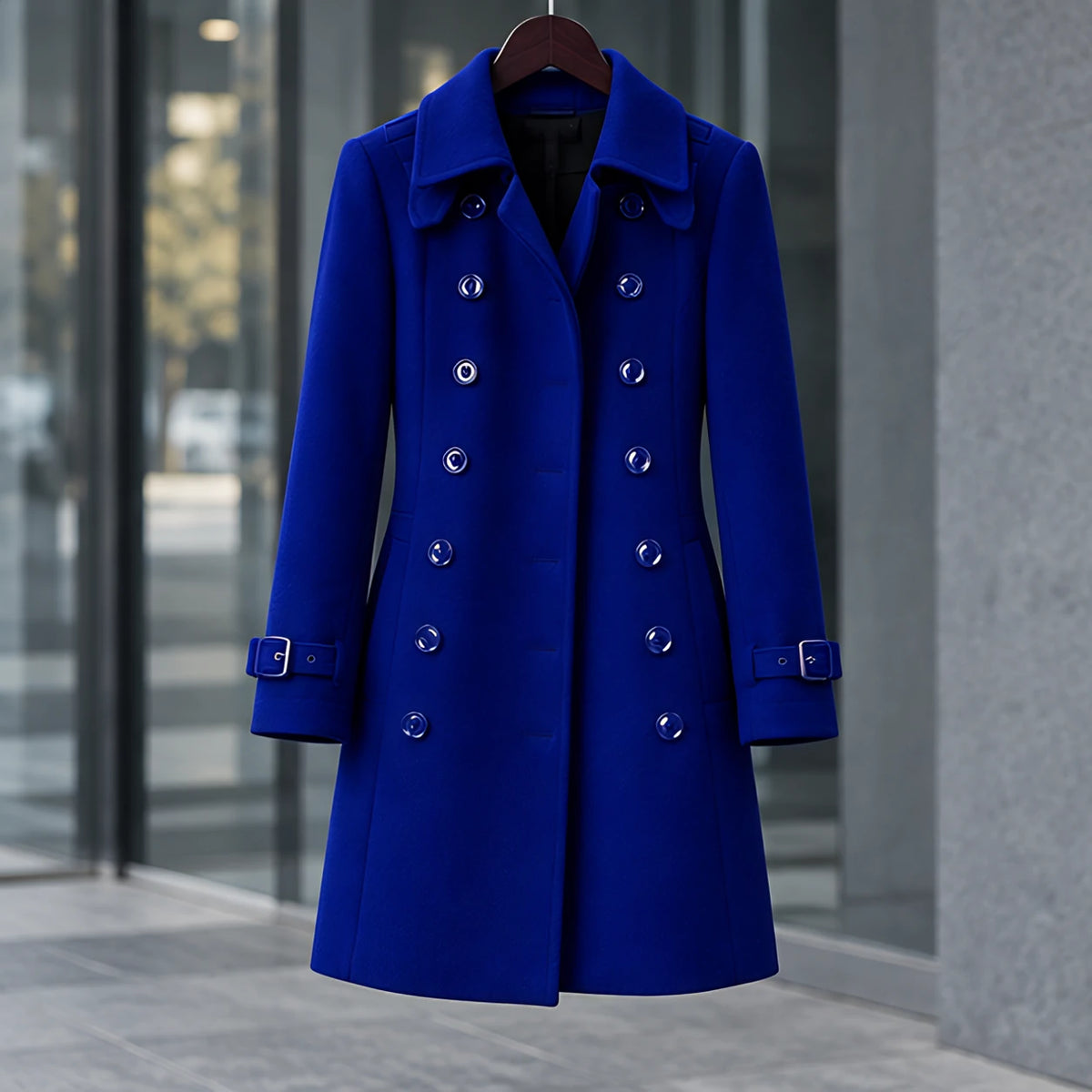 Alessandra Women's Double-Breasted Military Coat - Blue - 23 sept - Hendlys - Image 2