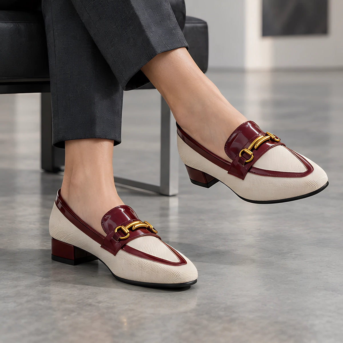 Alethea Women's Woven Bit Loafers - Brown - Women's Footwear > Loafers > Woven Loafers - Hendlys - Image 3