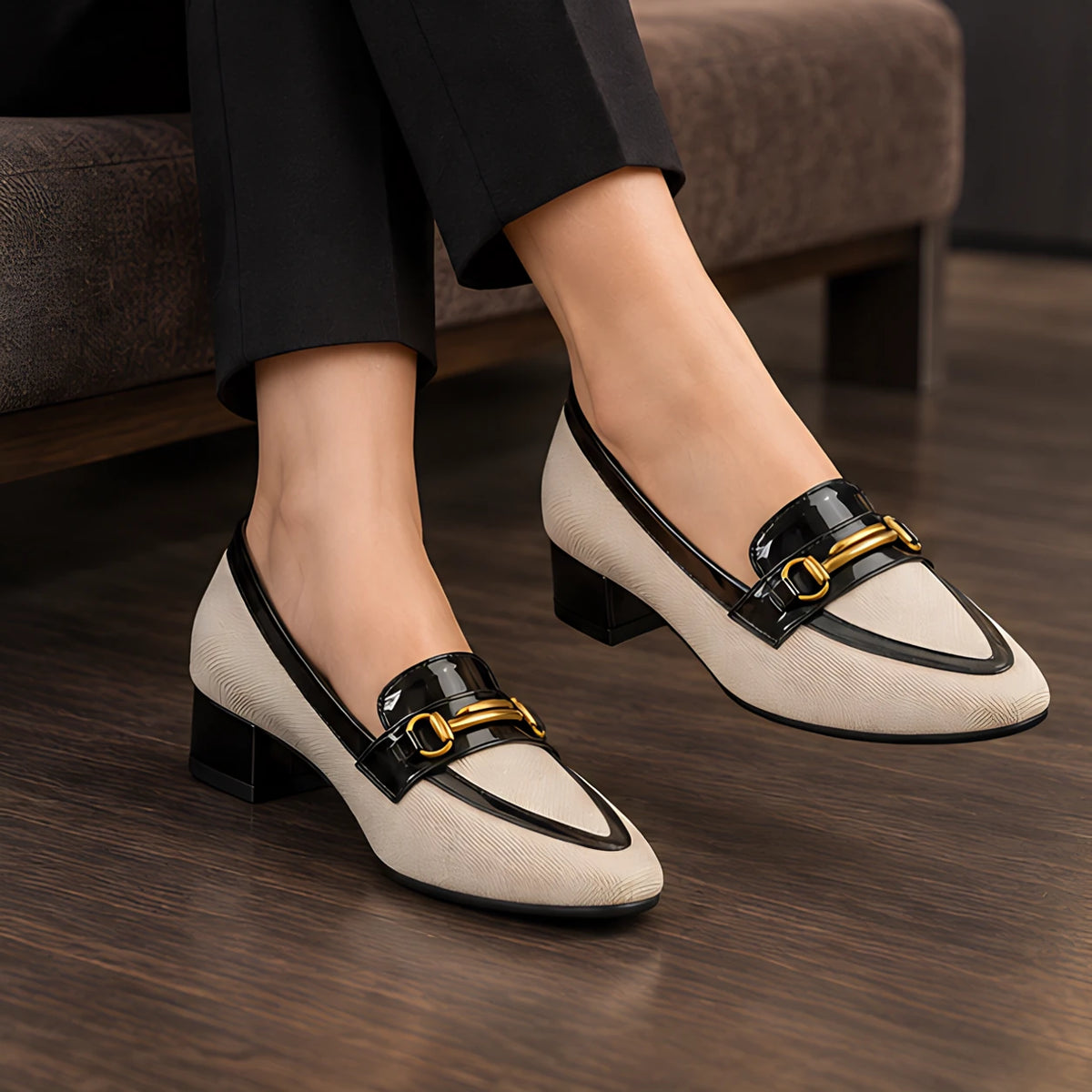 Alethea Women's Woven Bit Loafers - Black - Women's Footwear > Loafers > Woven Loafers - Hendlys - Image 3