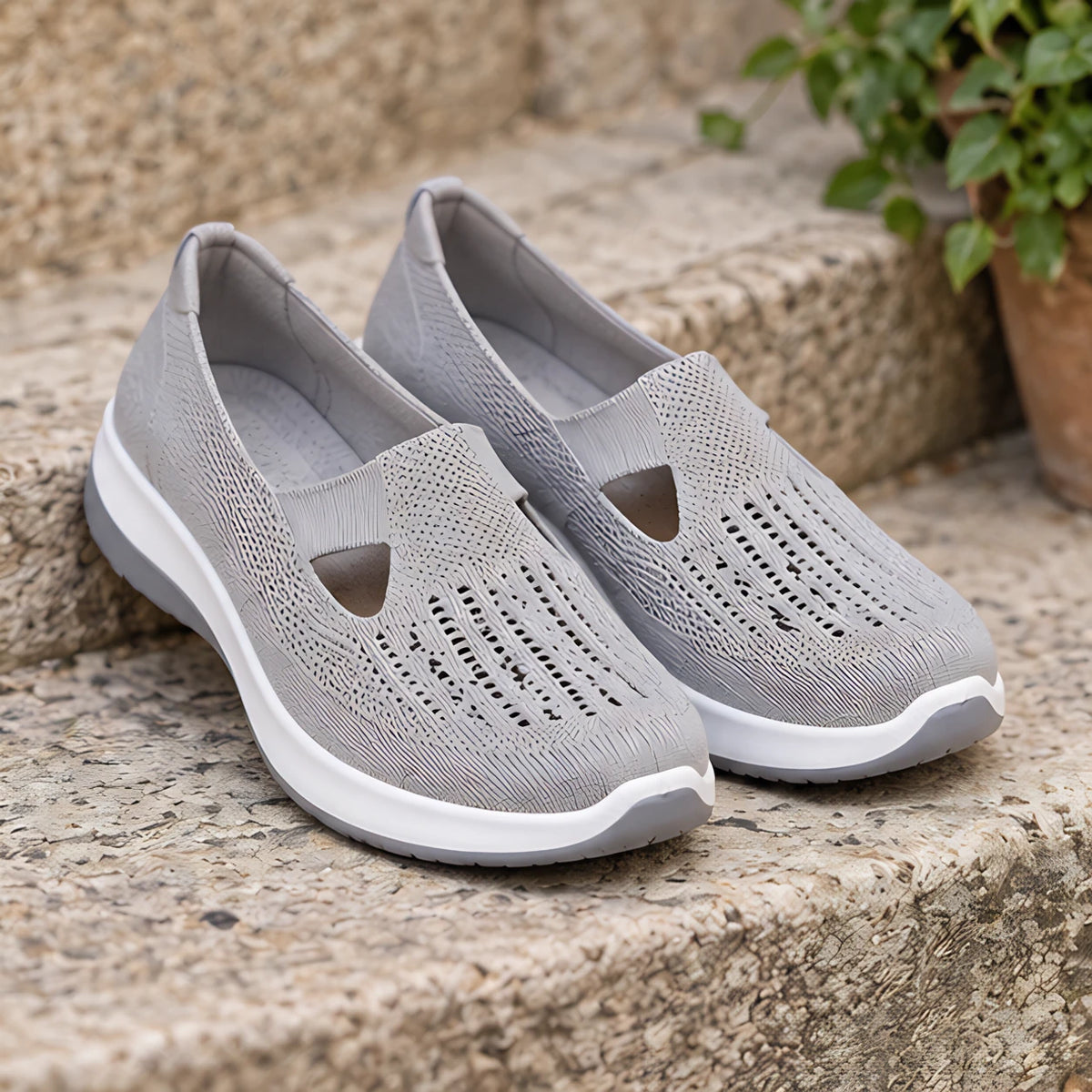 Amara Women's Orthopedic Slip-On Sneakers - Gray - female - Hendlys - Image 4