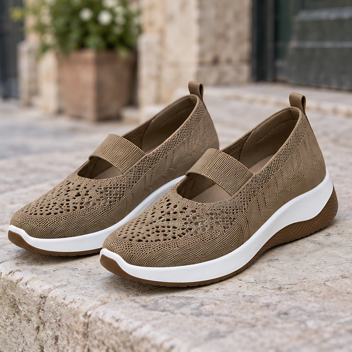 Amara Women's Orthopedic Slip-On Sneakers - Khaki - female - Hendlys - Image 4