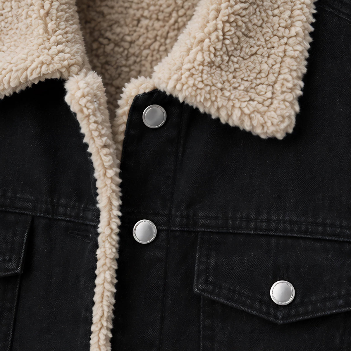 Anya Women's Fleece Lined Denim Coat - Black - relisted - Hendlys - Image 4