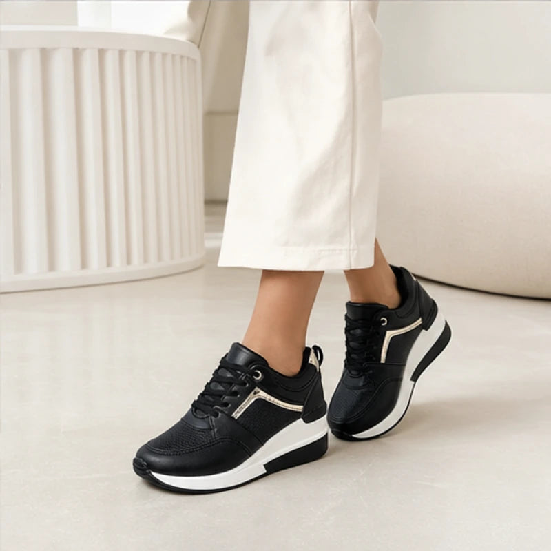 Aria Wedge Orthopedic Sneaker - Black - comfort shoes - Hendlys - Image 6