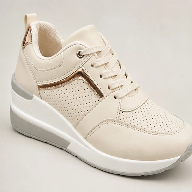 Aria Wedge Orthopedic Sneaker - Ivory - Sneakers - Hendlys - Image 1