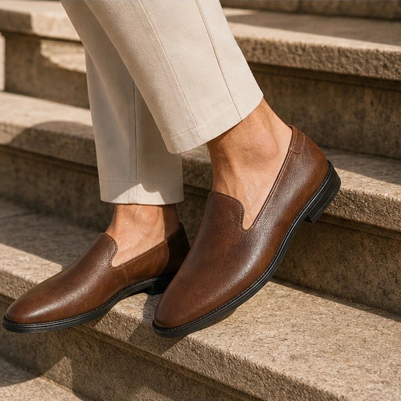 Aston Polished Leather Loafers - Brown - men's loafers - Hendlys - Image 2