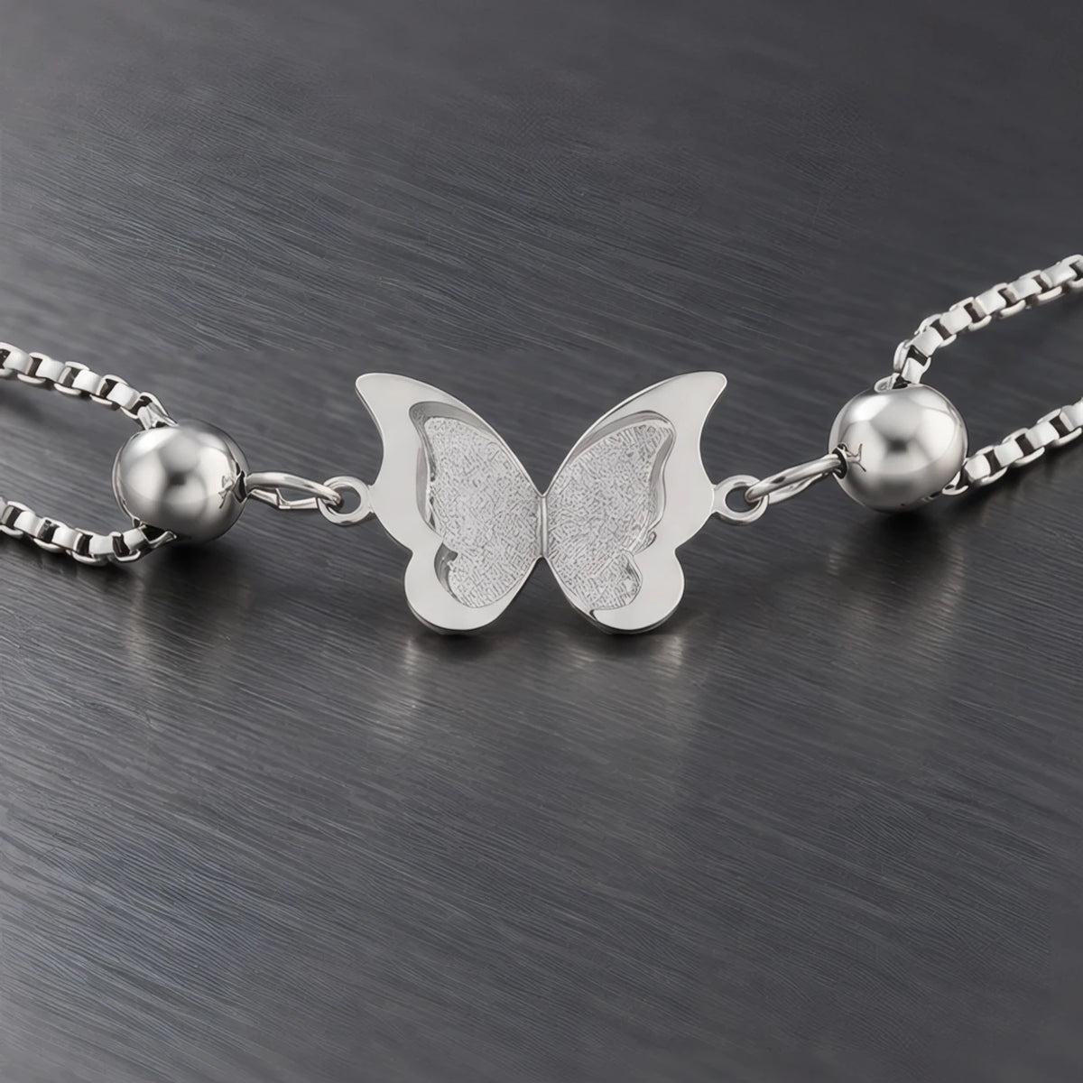 Avenelle Butterfly Double Box Chain Anklet - Silver - jewelry - Hendlys - Image 4