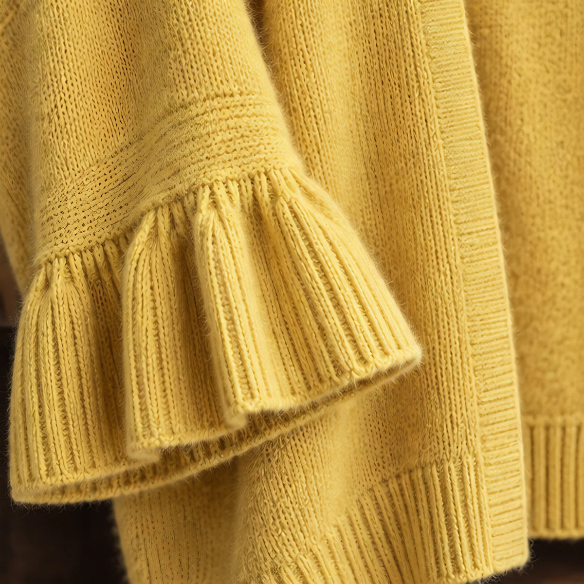 Avielle Women's Ruffle-Cuff Three-Quarter Sleeve Cardigan - Yellow - relisted - Hendlys - Image 4