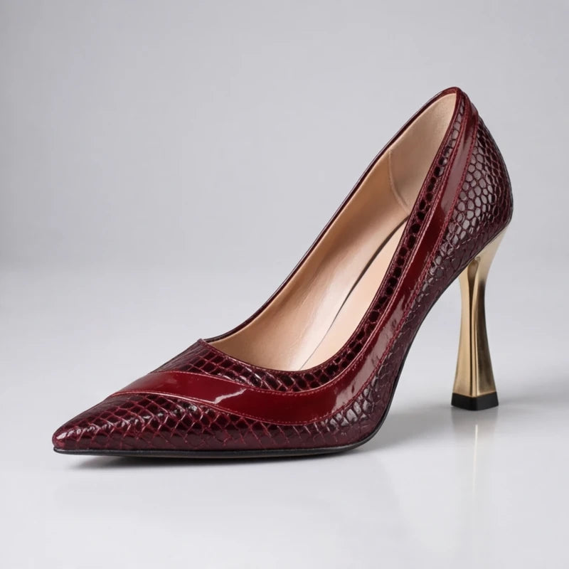 Maria May Metallic Heels - Red - women's heels - Hendlys - Image 1