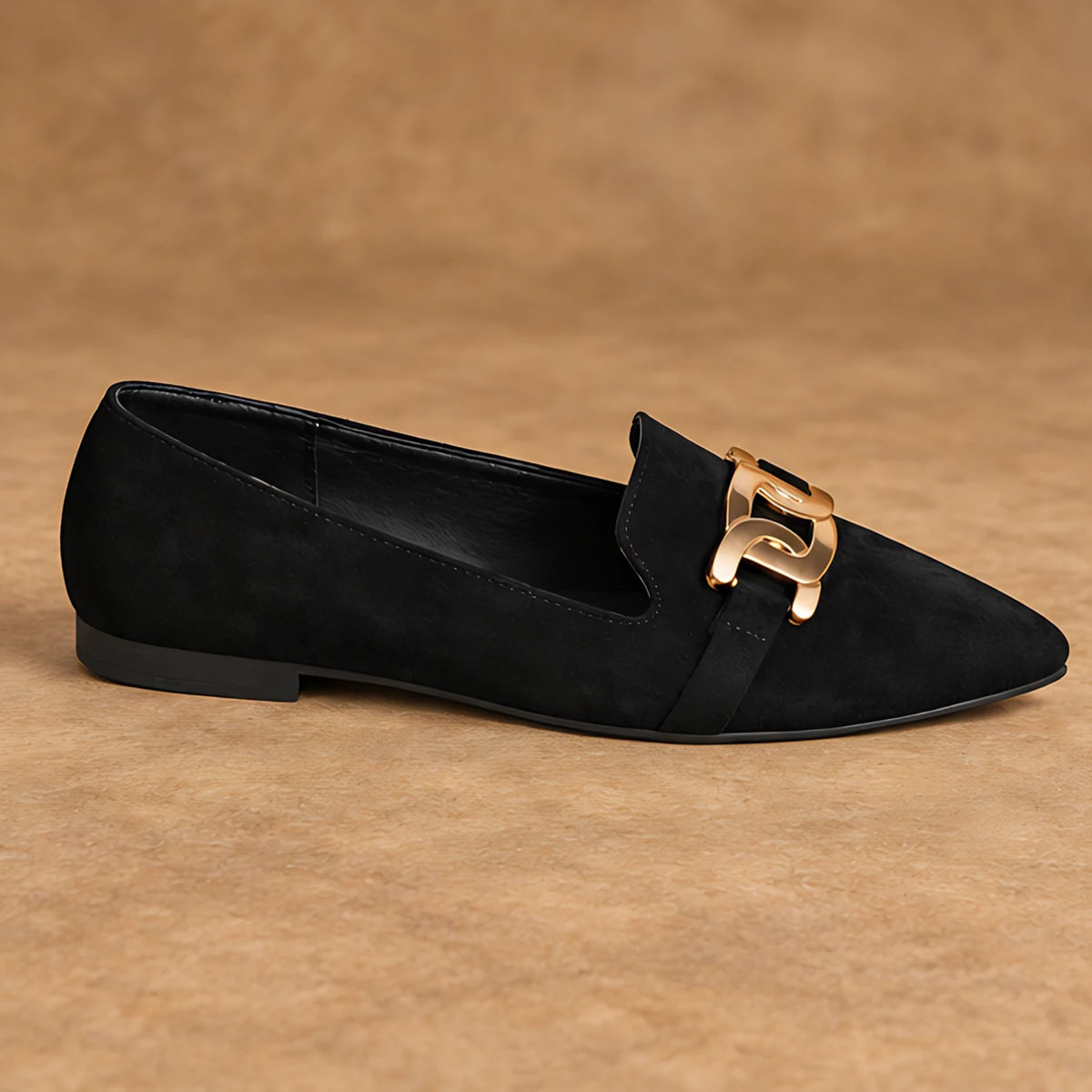 Beatrice Women's Low-Heel Suede Loafers - Black - Shoes - Hendlys - Image 3