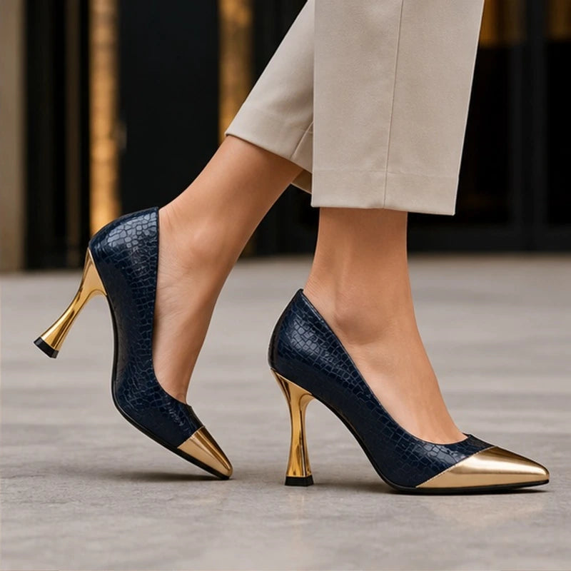 Bianca Pointed-Toe Pumps - Marine - Footwear > Heels > Pointed-Toe Pumps - Hendlys - Image 3