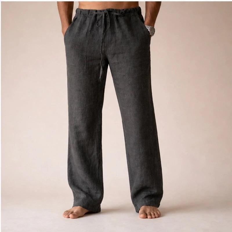 Binatchi Linen Trousers - Dark Gray - linen pants - Hendlys - Image 3