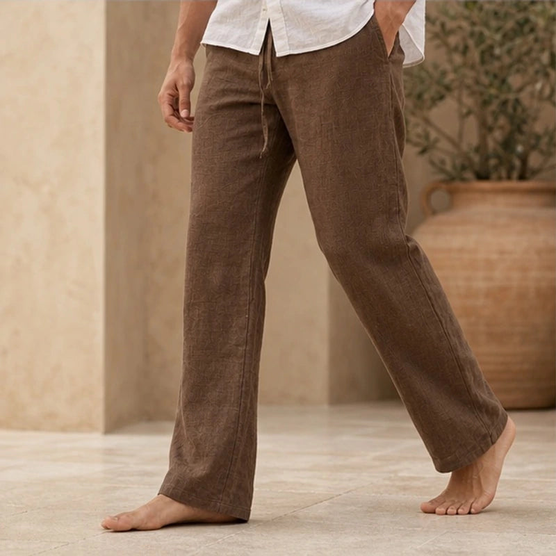 Binatchi Linen Trousers - Brown - Pants - Hendlys - Image 1