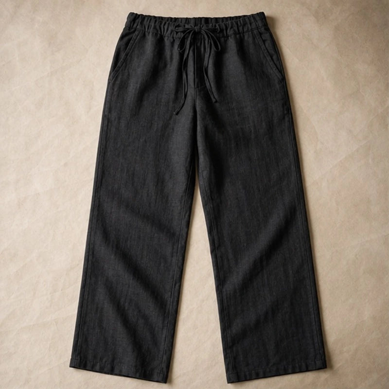 Binatchi Linen Trousers - Black - tailored trousers - Hendlys - Image 4