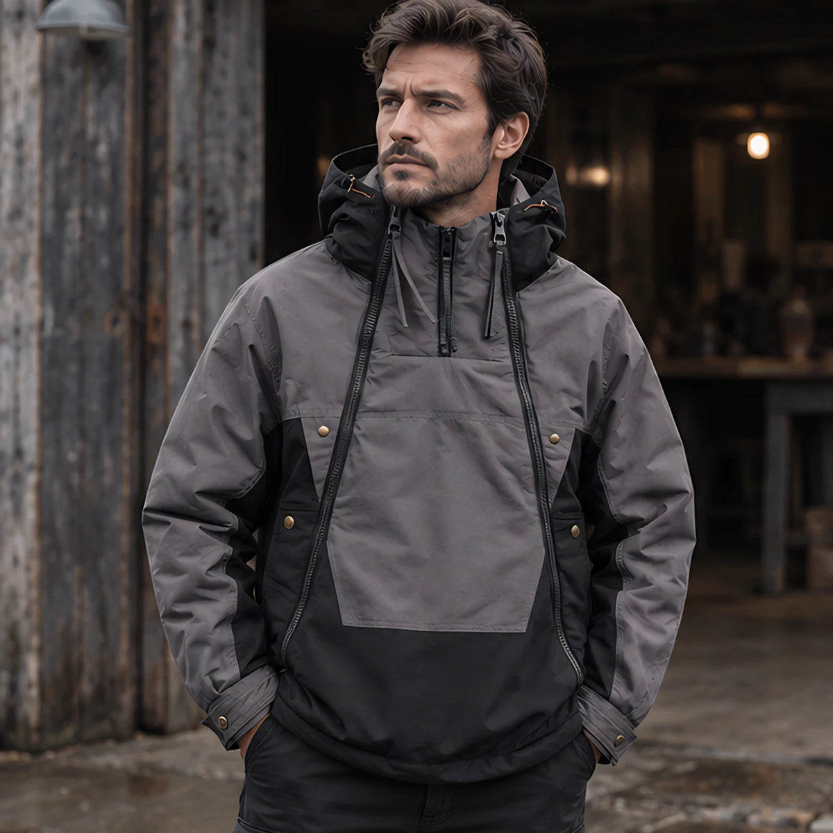 Breccan Men's Double-Zip Utility Jacket - Black - Men's Clothing > Outerwear > Utility Jackets - Hendlys - Image 1