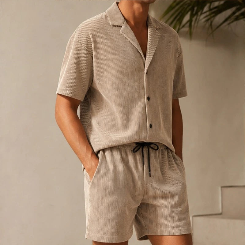 Briar Corduroy Vacation Set - Khaki - Outfit Set - Hendlys - Image 1