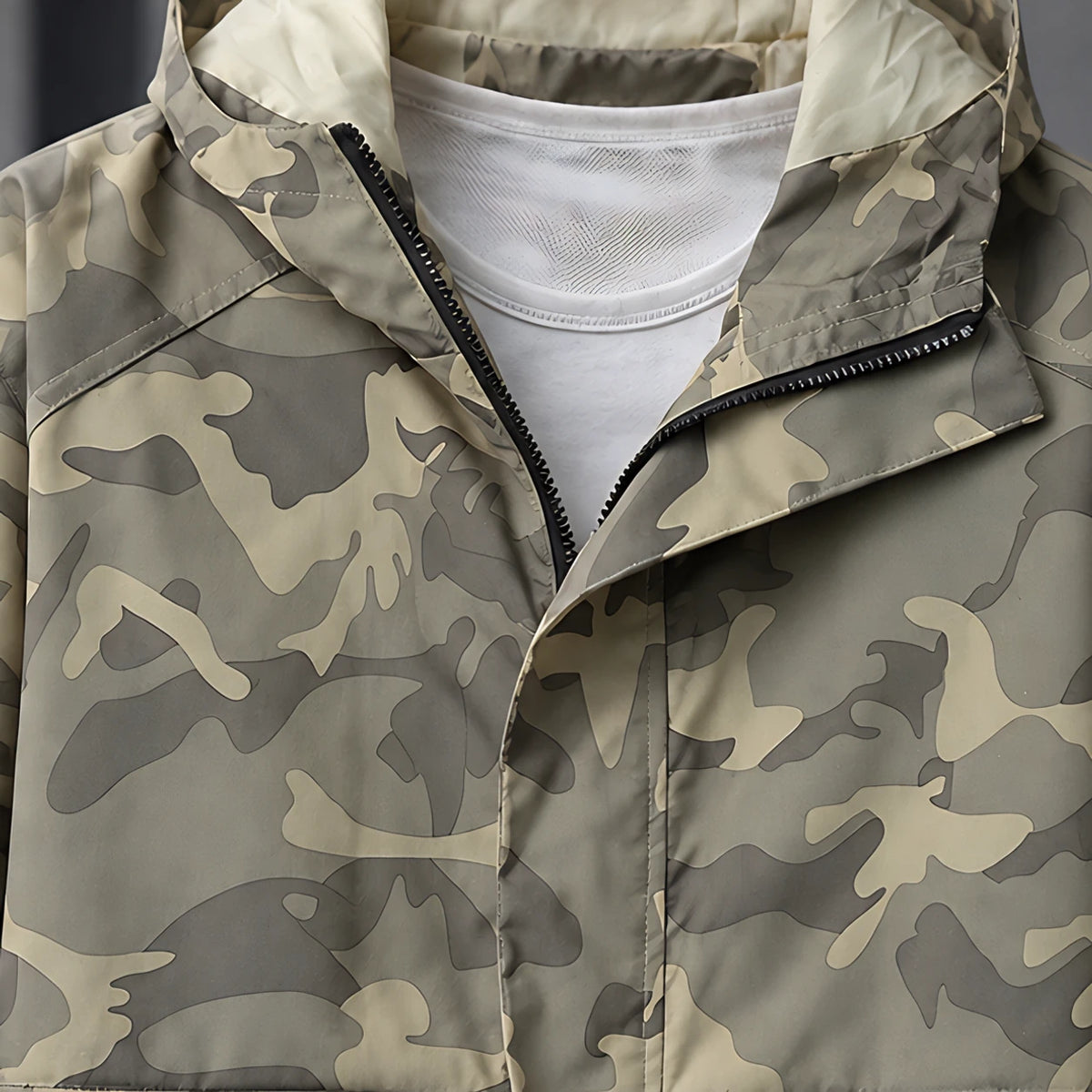 Briarcliff Men's Camouflage Hooded Windbreaker Jacket - Beige - Apparel > Outerwear > Hooded Windbreaker Jackets - Hendlys - Image 3