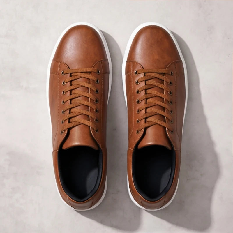 Maddison Leather Sneakers - Brown - men's shoes - Hendlys - Image 5