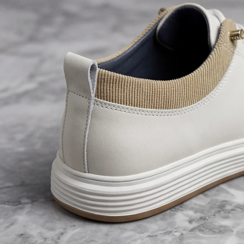 Malmo Leather Sneakers - Beige - casual shoes - Hendlys - Image 4
